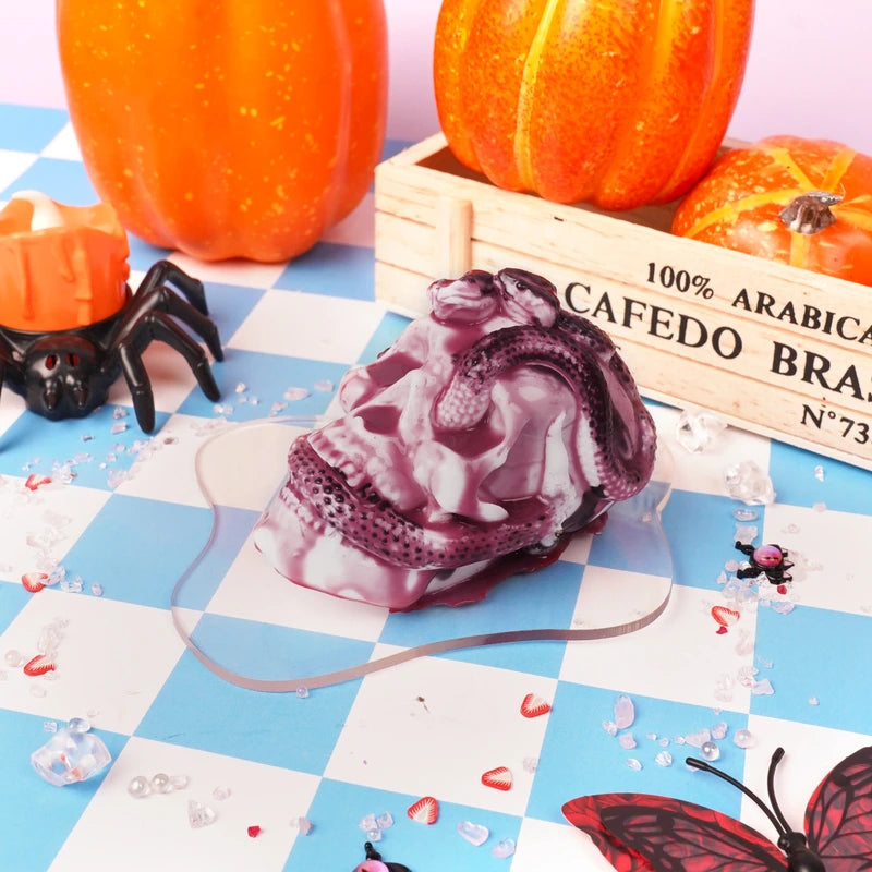 Pawtoto Halloween Skull Squishy Toy Handmade Food Grade Silicon Clay Feel Soft Quick Rebound