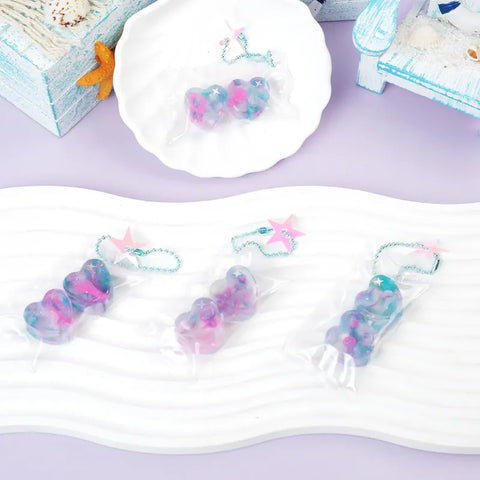 Pawtoto Random Multi-Element Translucent Hues Hearts & Stars Series Squishy Toys Handmade Food Grade Silicon Creamy Clay Feel Soft Quick Rebound