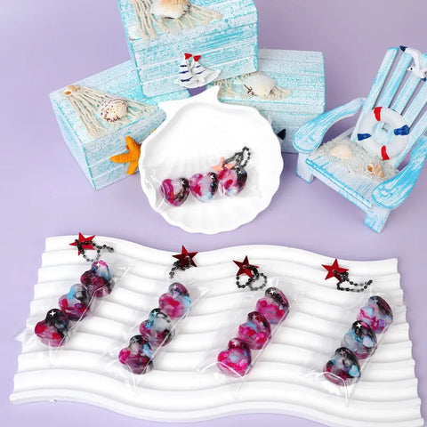 Pawtoto Random Multi-Element Translucent Hues Hearts & Stars Series Squishy Toys Handmade Food Grade Silicon Creamy Clay Feel Soft Quick Rebound