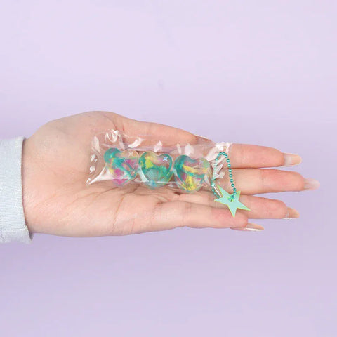 Pawtoto マルチエレメント 半透明の色合い ハート＆スターシリーズ スクイーズおもちゃ 手作り 食品グレードシリコン クリーミー粘土 柔らかく素早い反発