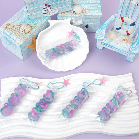 Pawtoto マルチエレメント 半透明の色合い ハート＆スターシリーズ スクイーズおもちゃ 手作り 食品グレードシリコン クリーミー粘土 柔らかく素早い反発