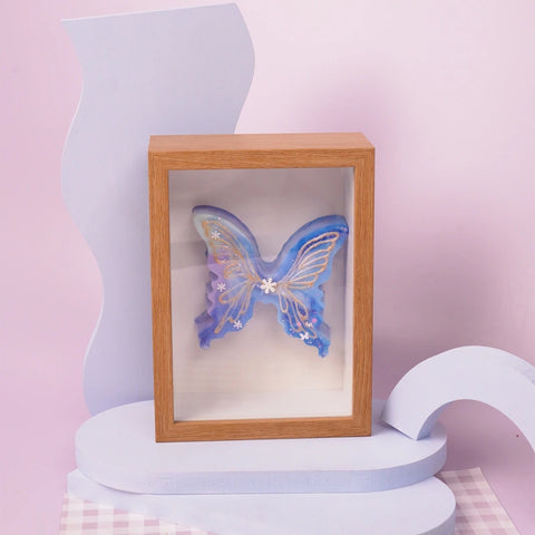 Pawtoto Hand-painted Watercolor Butterfly Blue Squishy Toy Handmade Food Grade Silicon Creamy Clay Feel Soft Soft Slow Rebound