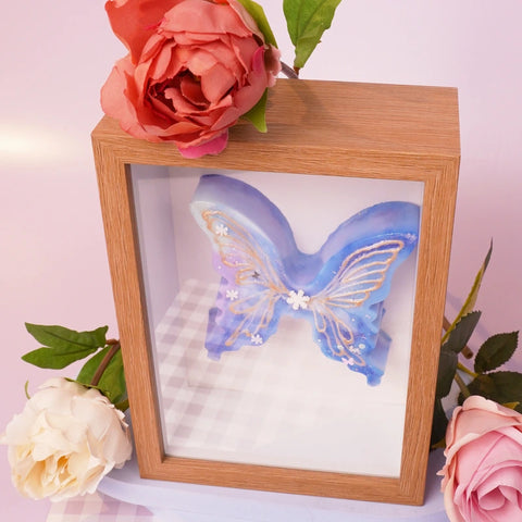 Pawtoto Hand-painted Watercolor Butterfly Blue Squishy Toy Handmade Food Grade Silicon Creamy Clay Feel Soft Soft Slow Rebound