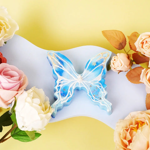 Pawtoto Hand-painted Watercolor Butterfly Squishy Toy Handmade Food Grade Silicon Creamy Clay Feel Soft Soft Slow Rebound