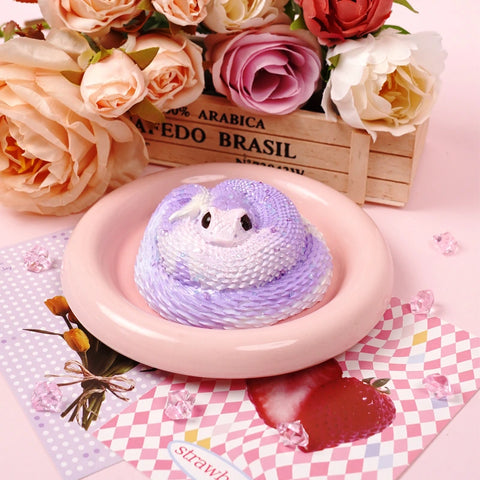 Pawtoto Hand-Painted Watercolor Hognose Snake Squishy Toy Handmade Food Grade Silicon