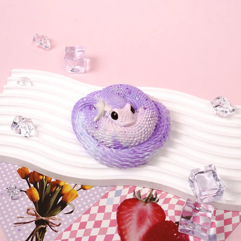 Pawtoto Hand-Painted Watercolor Hognose Snake Squishy Toy Handmade Food Grade Silicon