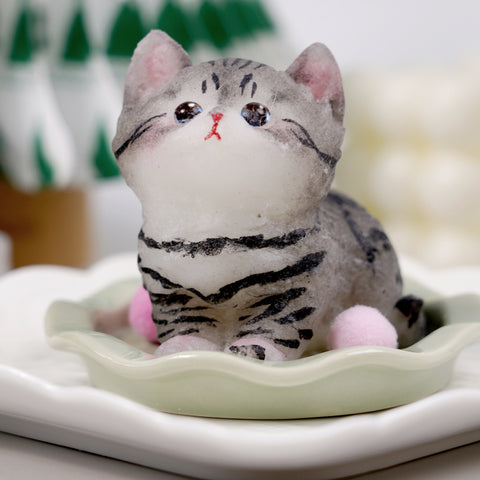 Pawtoto Handmade Flocked Cat Squishy Toy Food Grade Silicon Creamy Clay Feel Soft Quick Rebound