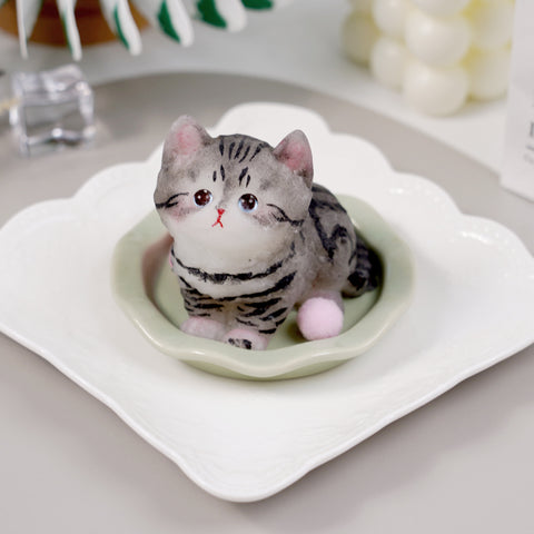 Pawtoto Handmade Flocked Cat Squishy Toy Food Grade Silicon Creamy Clay Feel Soft Quick Rebound