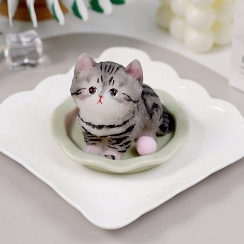 Pawtoto Handmade Flocked Cat Squishy Toy Food Grade Silicon Creamy Clay Feel Soft Quick Rebound