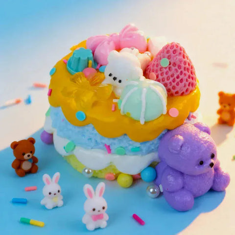 Pawtoto Yummy Birthday Cake Series Squishy Toy Handmade Food Grade Silicon Creamy Clay Feel Soft Quick Rebound