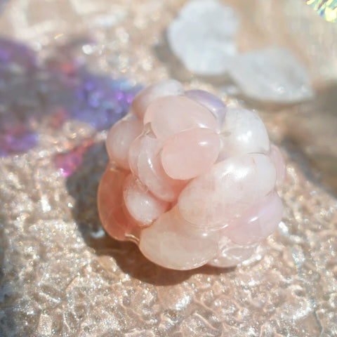 Pawtoto Grape Beads Pink-Handcrafted Grape Bead Sensory Squeeze Ball Squishy Toy Handmade