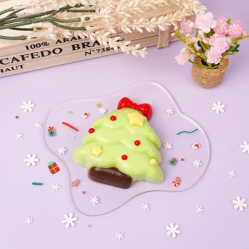 Pawtoto Jingle Bell Christmas Tree Squishy Toy Handmade Food Grade Silicon Creamy Clay Feel Soft Quick Rebound