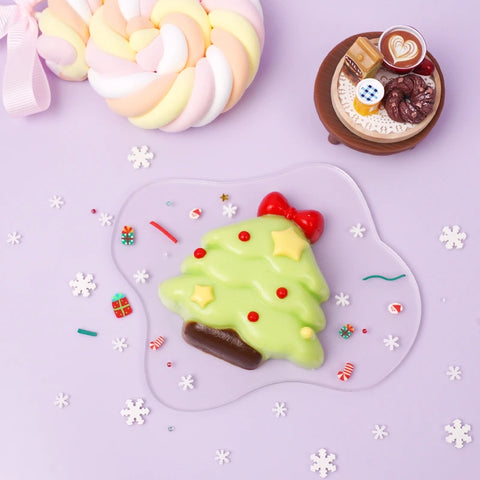 Pawtoto Jingle Bell Christmas Tree Squishy Toy Handmade Food Grade Silicon Creamy Clay Feel Soft Quick Rebound