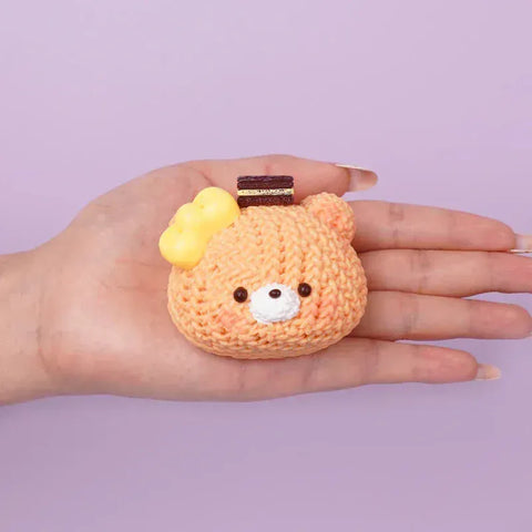 Pawtoto Knit Bread Bear Squishy Toy Handmade Food Grade Silicon Creamy Clay Feel Soft Quick Rebound