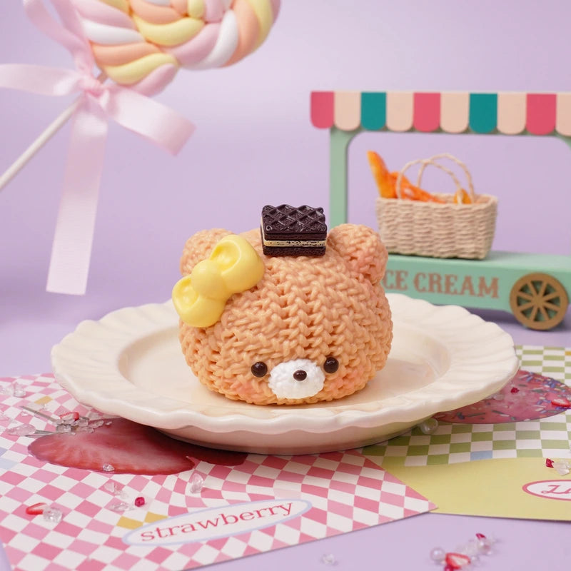 Pawtoto Knit Bread Bear Squishy Toy Handmade Food Grade Silicon Creamy Clay Feel Soft Quick Rebound