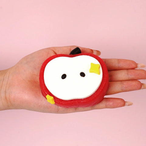 Pawtoto Knitted Apple Red Squishy Toy Handmade Food Grade Silicon Clay Feel Soft Quick Rebound