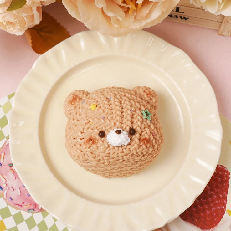 Pawtoto Knitted Little Animal Squishy Toy Handmade Food Grade Silicon Creamy Clay Feel Soft Quick Rebound