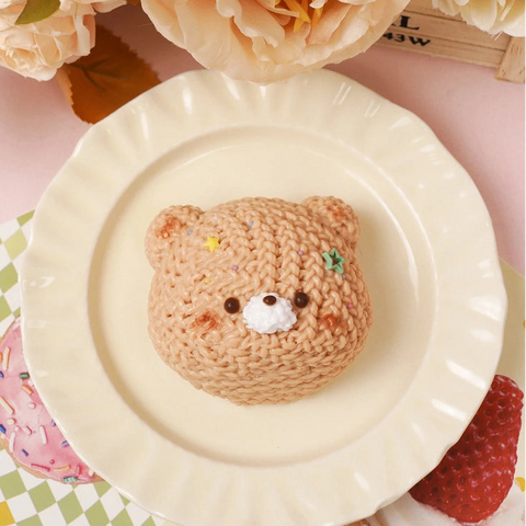 Pawtoto Knitted Little Animal Squishy Toy Handmade Food Grade Silicon Creamy Clay Feel Soft Quick Rebound