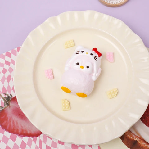 Pawtoto Mini Hat Penguin Squishy Toy Handmade Food Grade Silicon Creamy Clay Feel Soft Quick Rebound