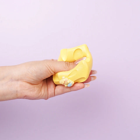 Pawtoto Little Cheese Cube Squishy Toy Handmade Food Grade Silicon Thin Creamy Clay Feel Soft Quick Rebound