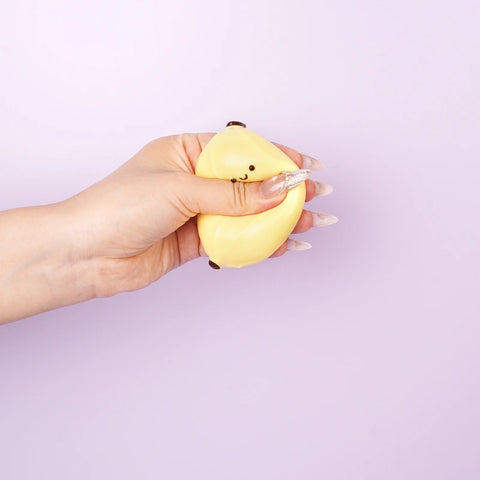 Pawtoto Little Chubby Banana Squishy Toy Handmade Food Grade Silicon Creamy Clay Feel Soft Quick Rebound