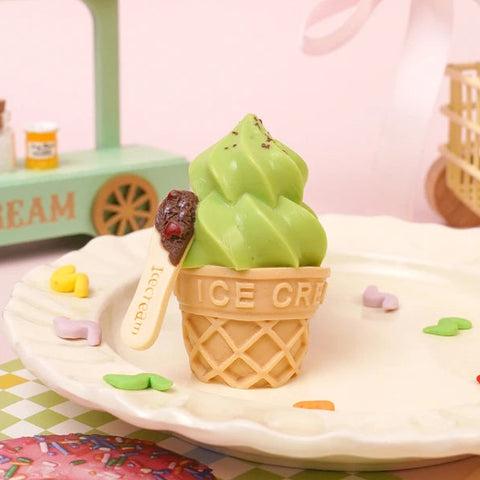 Pawtoto Pawtoto Mini Ice Cream Green Squishy Toy Handmade Food Grade Silicon  Squishy Toy Handmade Food Grade Silicon