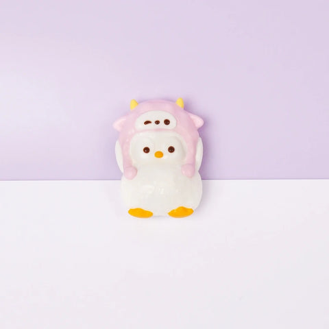 Pawtoto Mini Hat Penguin Squishy Toy Handmade Food Grade Silicon Creamy Clay Feel Soft Quick Rebound