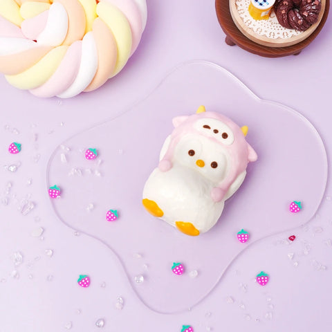 Pawtoto Mini Hat Penguin Squishy Toy Handmade Food Grade Silicon Creamy Clay Feel Soft Quick Rebound