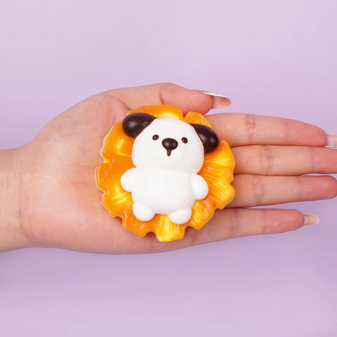 Pawtoto Mini Pineapple Puppy Yellow Squishy Toy Handmade Food Grade Silicon Creamy Clay & Dry Clay Feel Soft Quick Rebound