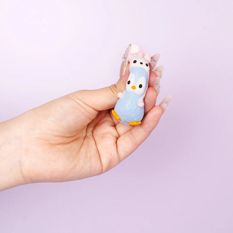 Pawtoto Mini Hat Penguin Squishy Toy Handmade Food Grade Silicon Creamy Clay Feel Soft Quick Rebound