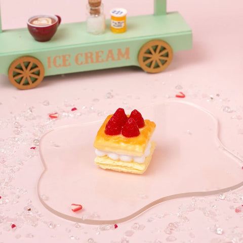 Pawtoto Mini Strawberry Cream Cookie Squishy Toy Handmade Food Grade Silicon