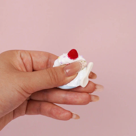 Pawtoto Mini Strawverry Muffin Cake Squishy Toy Handmade Food Grade Silicon