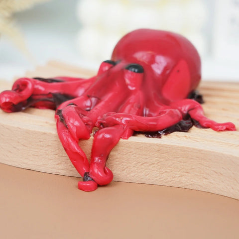 Pawtoto Octopus Red Squishy Toy Handmade Food Grade Silicon Clay Feel Soft Quick Rebound