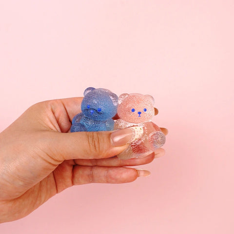 Pawtoto Pair of Sitting Bear Squishy Toy Handmade Food Grade Silicon