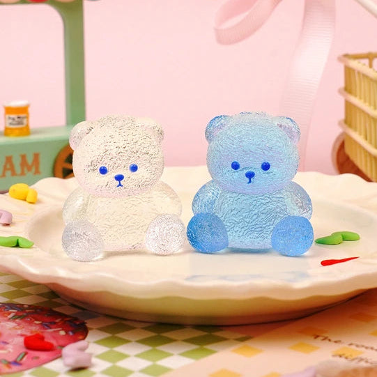 Pawtoto Pair of Sitting Bear Squishy Toy Handmade Food Grade Silicon