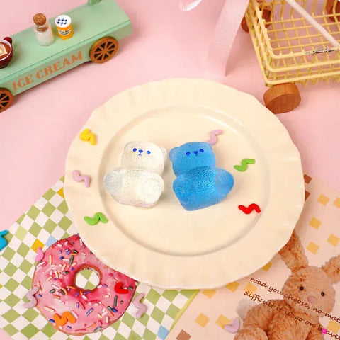 Pawtoto Handmade Sitting Bear Squishy Toy – Stress Relief Silicone Toy