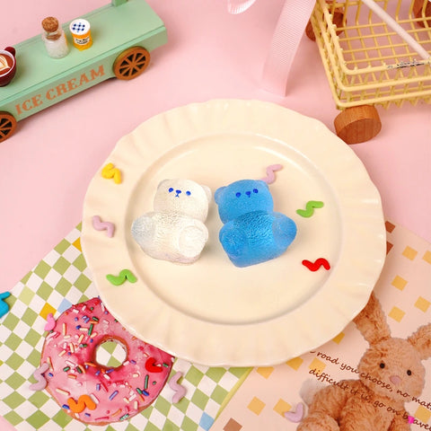 Pawtoto Pair of Sitting Bear Squishy Toy Handmade Food Grade Silicon