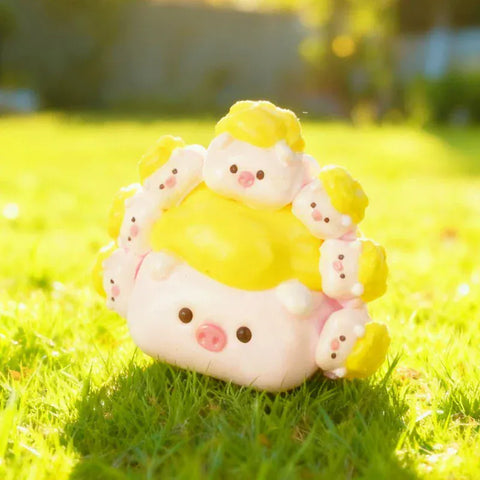 Pawtoto 豚のお母さんと7匹の子豚のスクイーズおもちゃ 手作り食品グレードシリコン クリーミー粘土 柔らかくて素早く反発する