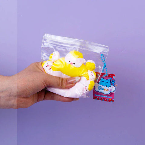 Pawtoto 豚のお母さんと7匹の子豚のスクイーズおもちゃ 手作り食品グレードシリコン クリーミー粘土 柔らかくて素早く反発する