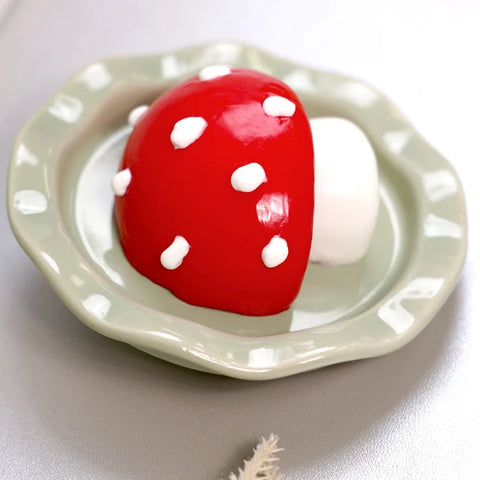 Pawtoto Mushroom Squishy Toy Handmade Food Grade Silicon Thick Creamy Feel Medium Soft Slow Rebound