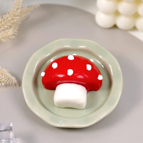 Pawtoto Mushroom Squishy Toy Handmade Food Grade Silicon Thick Creamy Feel Medium Soft Slow Rebound