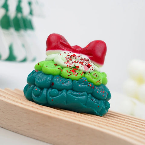 Pawtoto Realistic Christmas Tree Cake Green Squishy Toy Handmade Food Grade Silicon Creamy Clay Feel Firm Soft Quick Rebound