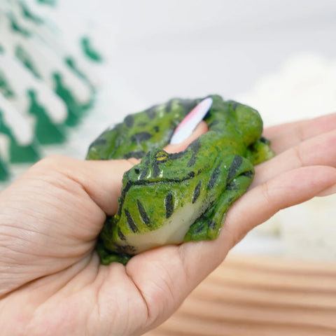 Pawtoto Realistic Frog Squishy Toy Handmade Food Grade Silicon Creamy Clay Feel Firm Soft Quick Rebound
