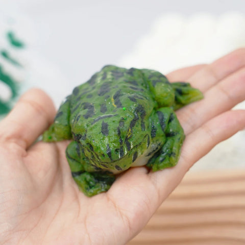 Pawtoto Realistic Frog Squishy Toy Handmade Food Grade Silicon Creamy Clay Feel Firm Soft Quick Rebound