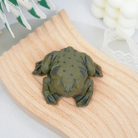 Pawtoto Realistic Frog Squishy Toy Handmade Food Grade Silicon Creamy Clay Feel Firm Soft Quick Rebound