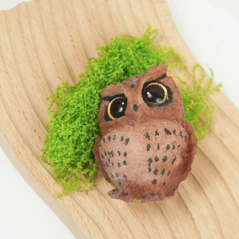 Pawtoto Realistic Owl Squishy Toy Handmade Food Grade Silicon Creamy Clay Feel Soft Quick Rebound