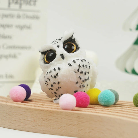 Pawtoto Realistic Owl Squishy Toy Handmade Food Grade Silicon Creamy Clay Feel Soft Quick Rebound