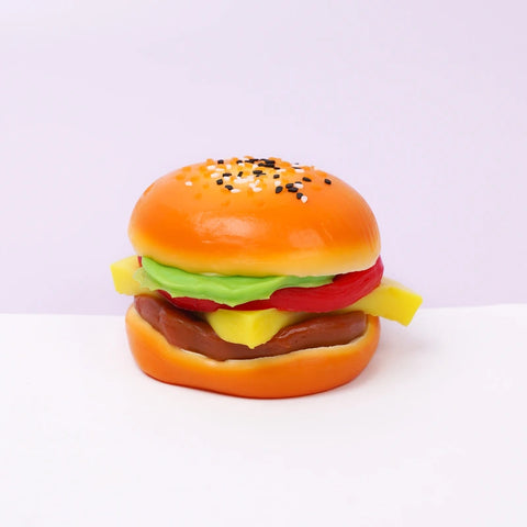 Pawtoto Six-Layer Burger Squishy Toy Handmade Food Grade Silicon