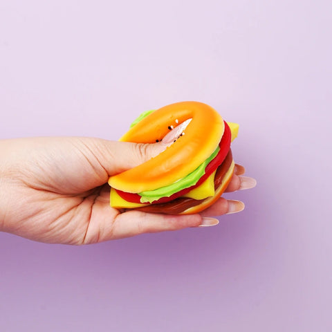 Pawtoto Six-Layer Burger Squishy Toy Handmade Food Grade Silicon