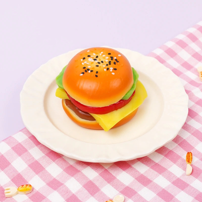 Pawtoto Six-Layer Burger Squishy Toy Handmade Food Grade Silicon